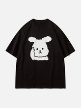 T-Shirt mit Schaumstoff-Kaninchen-Print